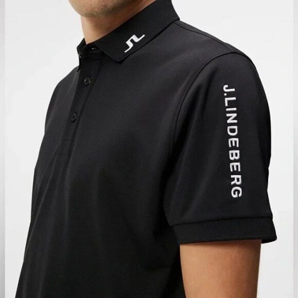 J.Lindeberg Tour Tech Golf Polo Shirt Black Men's Size XS NWT - Picture 4 of 6